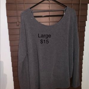 Over sized, open back sweater